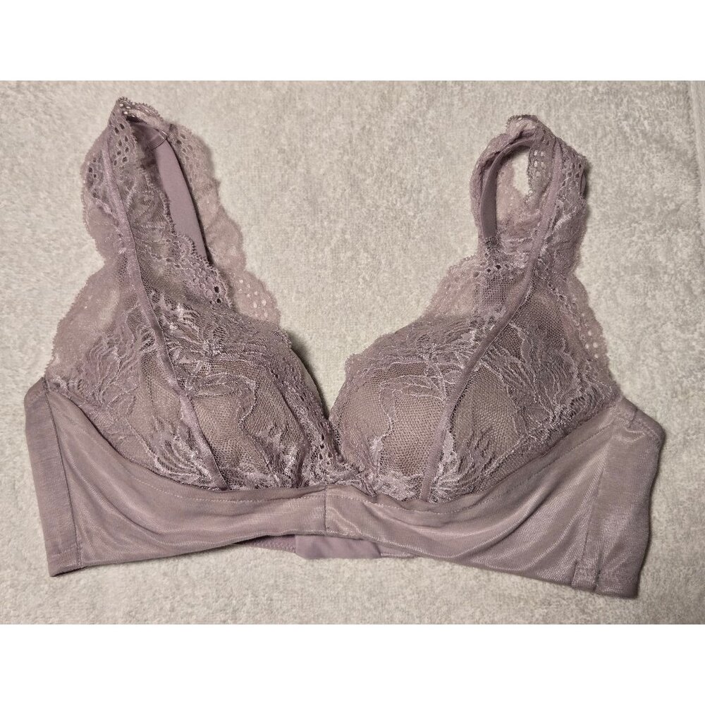 Understance wireless lace push-up bra 32C purple mauve lavender